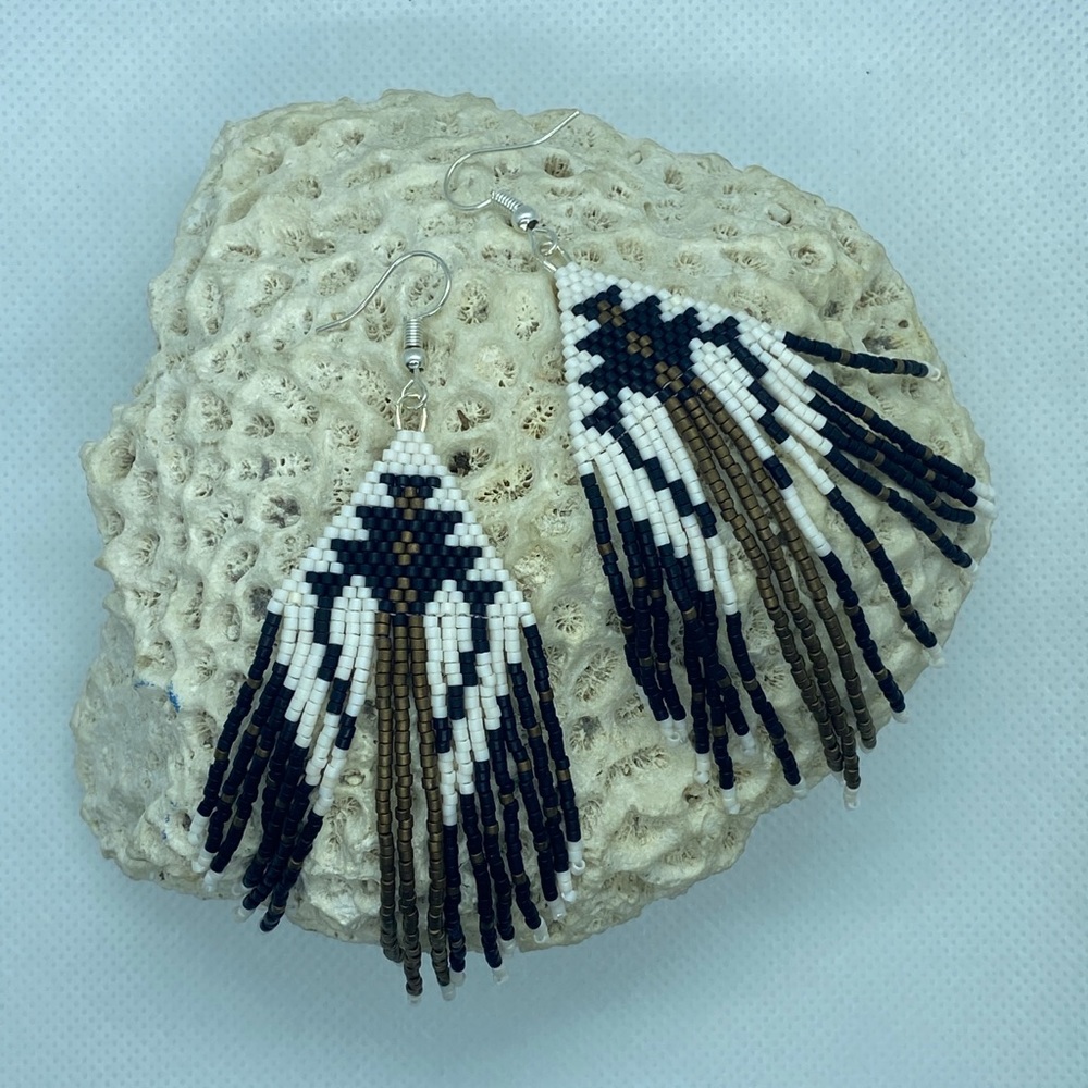 Brickseed fringe earrings